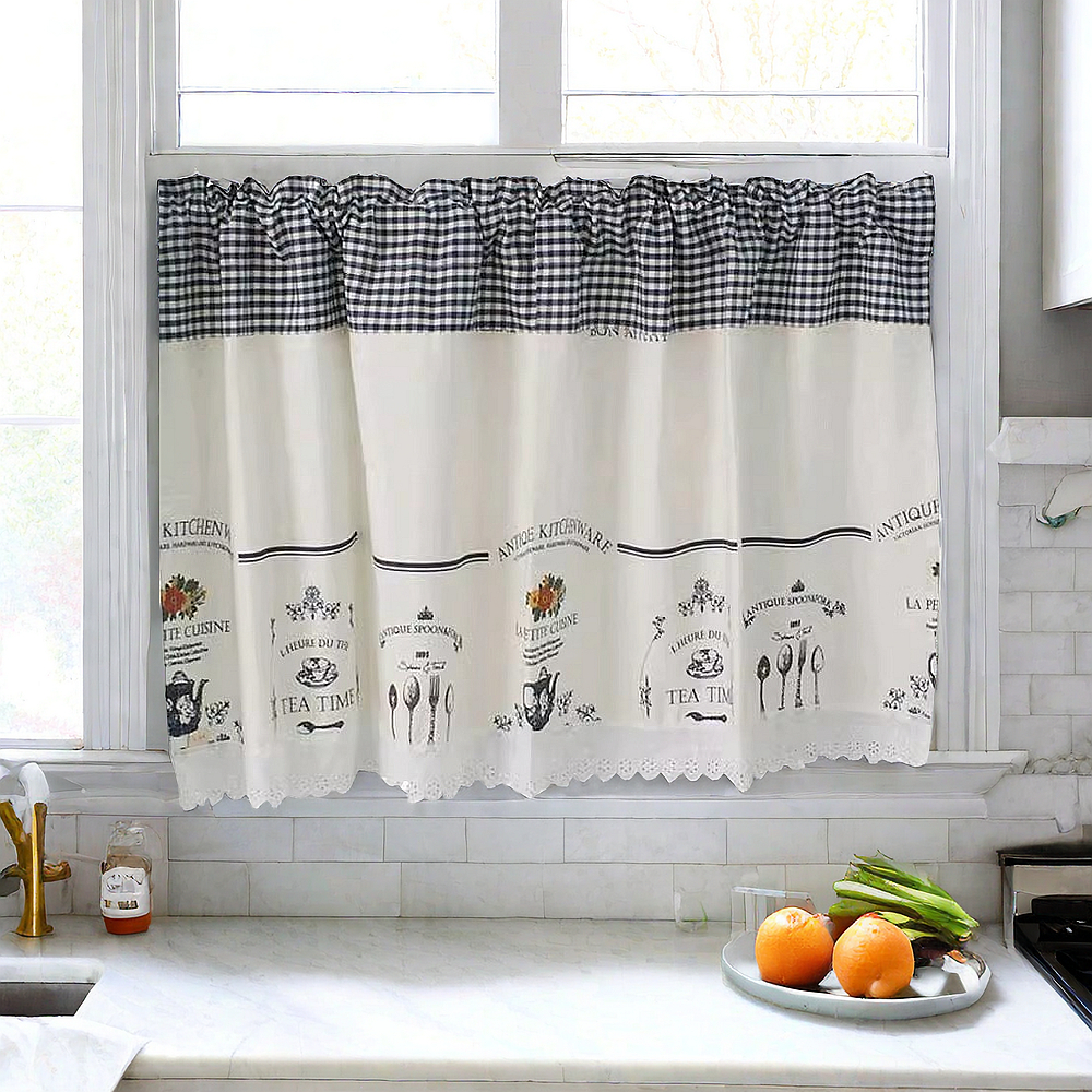 แนะนำ ผ้าม่าน ผ้าม่านสั้น ผ้าฝ้าย และผ้าลินิน ลายดอกไม้ สไตล์เรโทร สําหรับห้องครัว และห้องน้ํา ราคาพิเศษ มีเก็บเงินปลายทาง