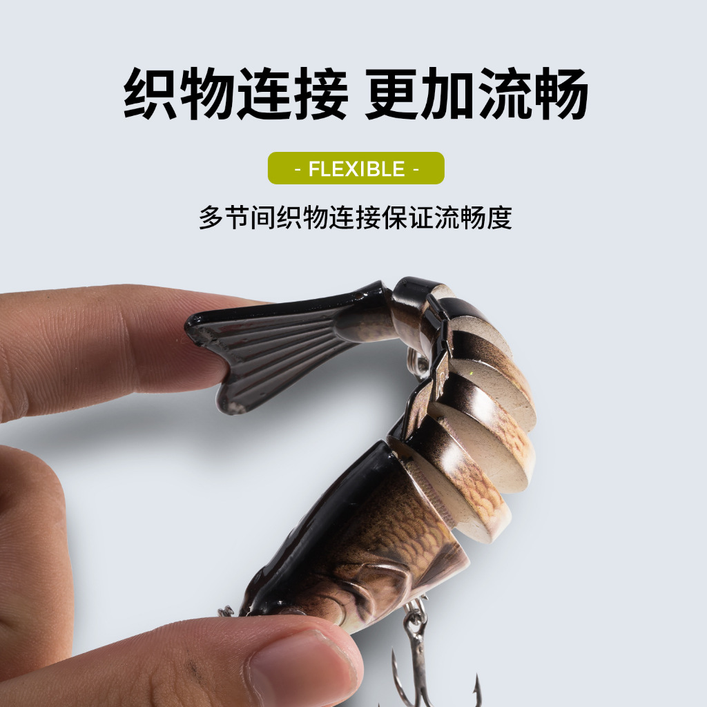 Shengyaofsihing 8 ส่วนเหยื่อตกปลา 10 ซม./15g Multi Jointed เหยื่อปลอมช้าจม Swimbaits Crankbaits Bionic เหยื่อตกปลา