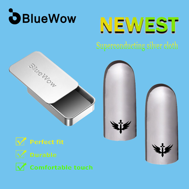 Bluewow Fallen Angel New Silver Cloth Double Hand ปลายนิ้ว Anti Slip Magic Tool Ultra-thin Silver fiber finger sleeve Anti-Sweat PUBG COD