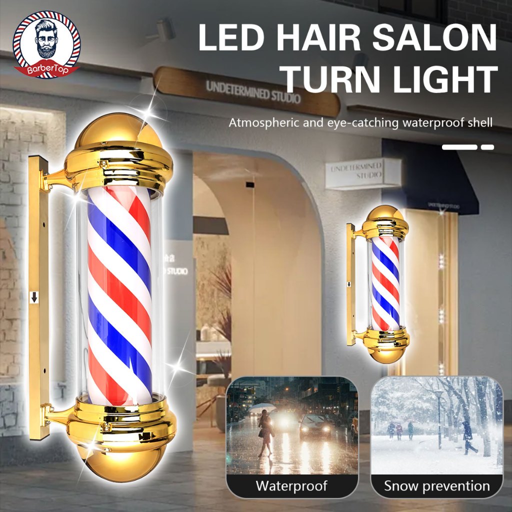 จุด #Salon ทําผม LED หมุนแสงกลางแจ ้ งแขวนผนังป ้ ายไฟแขวนผนังร ้ านทําผมหมุนแสงร ้ านทําผมกล ่ องไฟกันน ้ ําและประหยัดพลังงาน