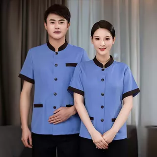 ผู้ใหญ่ทําความสะอาดชุดทํางานโรงแรมเครื่องแต่งกายแม่บ้านบริกรเสื้อผ้าร้านอาหารเครื่องล้างจานเสื้อพนักงานเล็บเท้าสุภาพสตรีด้านบ