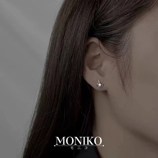 MONIKO ต่างหูแถลงการณ์ ต่างหูเพชรสตั๊ด เจาะหู ต่างหูหรูหรา