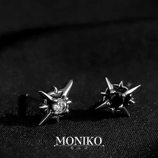 MONIKO ต่างหูแถลงการณ์ ต่างหูเพชรสตั๊ด เจาะหู ต่างหูหรูหรา