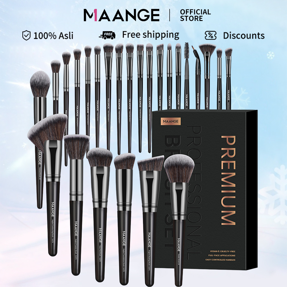 MAANGE ชุดแปรงแต่งหน้า 25ชิ้น แปรง แปรงปัดแก้ม แปรงรองพื้น ชุดแต่งหน้า นุ่มพิเศษ สไตล์เกาหลี