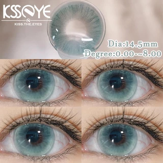 2pcs สายตาสั้นคอนแทคเลนส์เกรด (0-8.00) ksseye เลนส์ 14.5 มม.ตุ๊กตาบาร์บี้สีเขียว 1 ปีตุ๊กตา Eye สบายแต่งหน้า