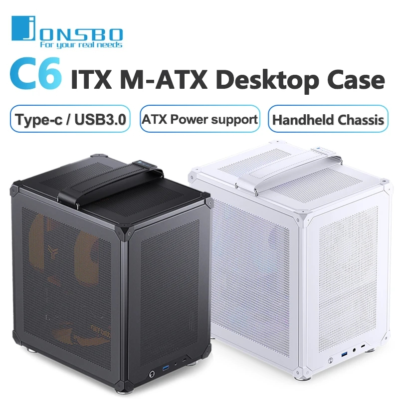 Jonsbo C6 ITX/MATX Mini Desktop PC Case อินเทอร์เฟซ Type-C รองรับ CPU cooler 75 มม