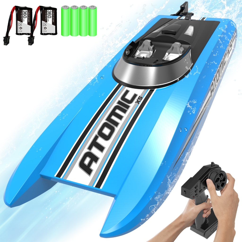 Volantex RC Racing Boat Atomic XS / Vector Racing ความเร็วสูง 2.4 Ghz 32 + kmh รีโมทคอนโทรลเรือระบบกันน้ําอัตโนมัติสําหรับเด็ก