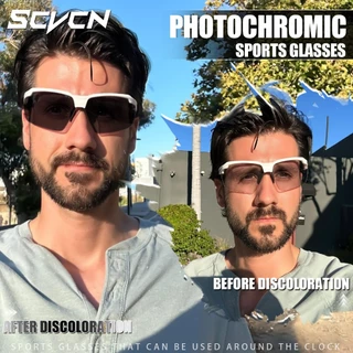 Scvcn แฟชั่นแว่นตากันแดด Photochromic แว่นตาขี่จักรยานจักรยานจักรยานเดินป่ากอล์ฟ UV400 แว่นตากีฬาสําหรับผู้ชายผู้หญิงเบสบอล