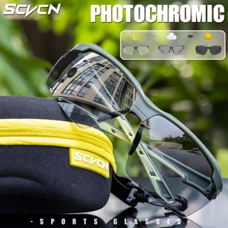 Scvcn แฟชั่นแว่นตากันแดด Photochromic แว่นตาขี่จักรยานจักรยานจักรยานเดินป่ากอล์ฟ UV400 แว่นตากีฬาสําหรับผู้ชายผู้หญิงเบสบอล