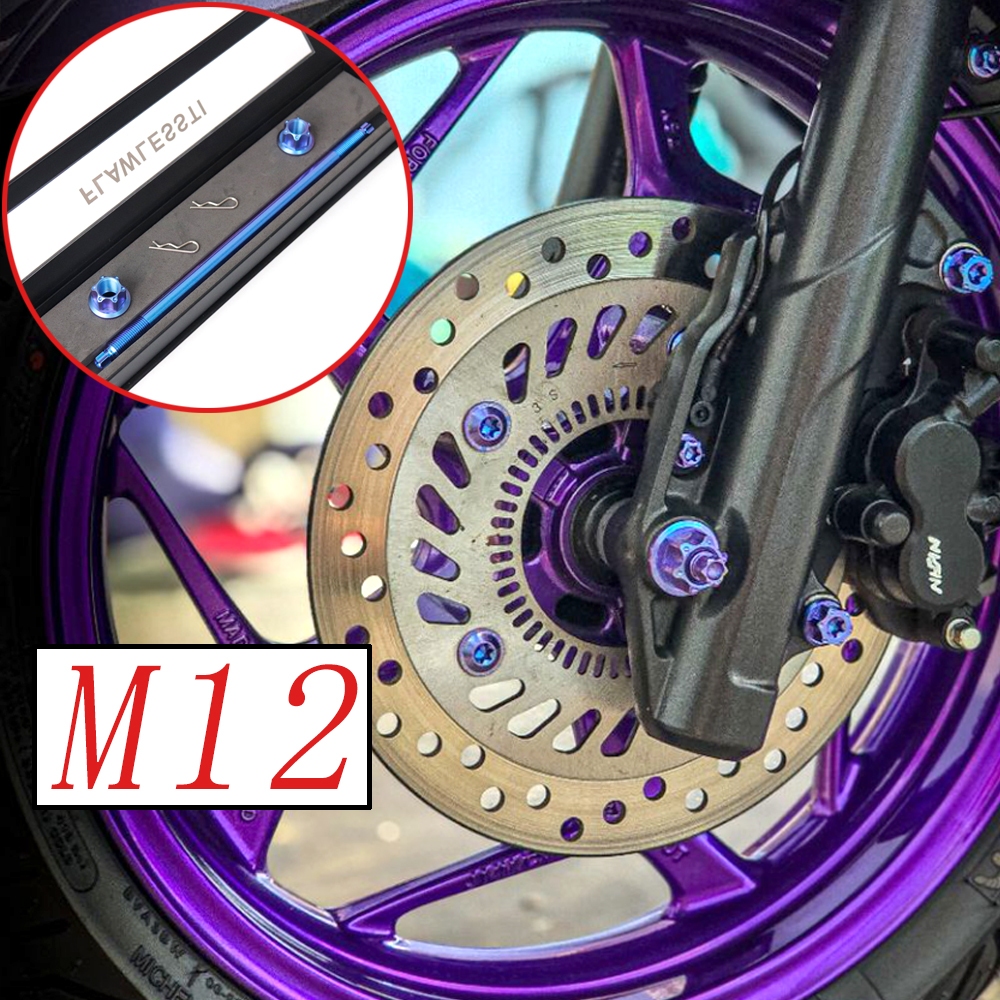 FLAWLESSTI M12x246-356 mm แกนล้อหน้า แกนล้อหลัง แกนล้อ ไททาเนียม เกรด5 Honda Forza 350 Giorno 125 PCX 160 Lead 125 Monkey 125