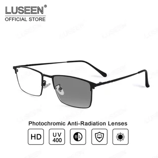 LUSEEN แว่นตา ป้องกันแสงสีฟ้า แว่นตาโฟโตโครมิก ป้องกันรังสียูวี สําหรับผู้หญิง และผู้ชาย แว่นตาแฟชั่น AG2251