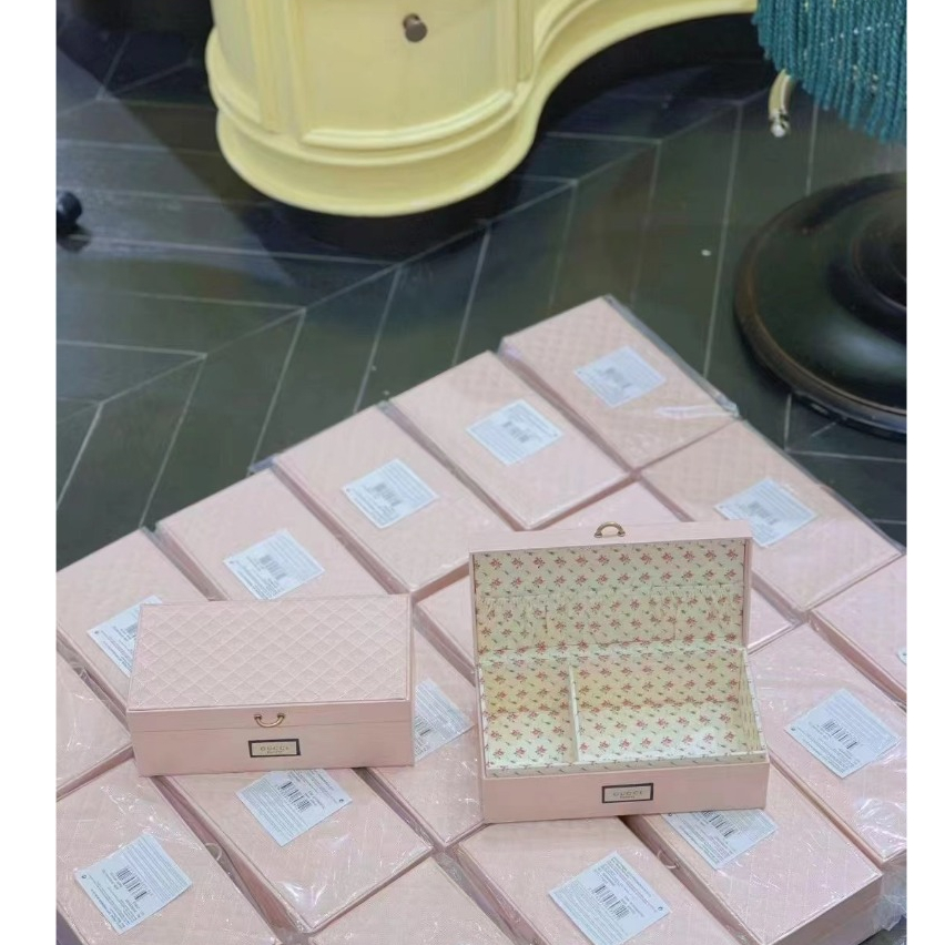 กล่องเครื่องประดับลายดอกไม้สีชมพูกล่องใส่เครื่องสําอาง ขนาด: 22.5 * 11.5 * 8ซม