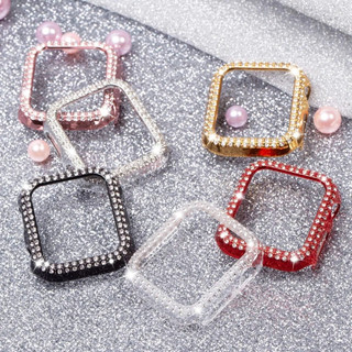 Diamond Bling สําหรับ Apple Watch Series 2 3 5 SE 6 7 8 9 Protector กรณีกันชน iWatch 45 มม.41 มม.44 มม.40 มม.42 มม.38 มม .