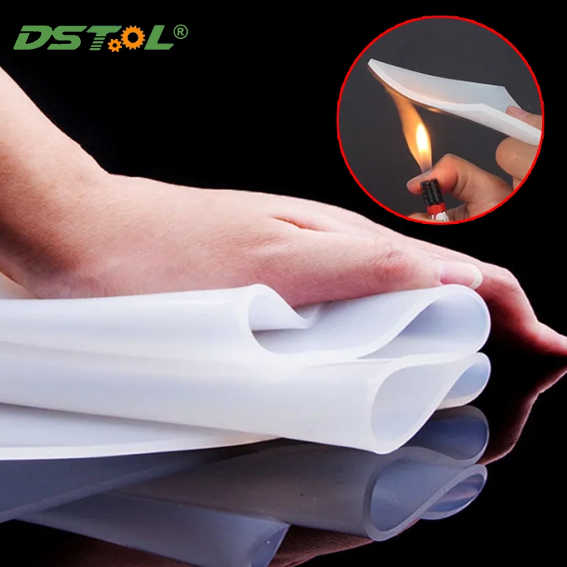 แผ่นยางซิลิโคนโปร่งแสง VMQ Sheeting Pad สูญญากาศกดเตาอบทนความร้อนซิลิโคน 100x100x0.5 มม. ~ 200x200x5