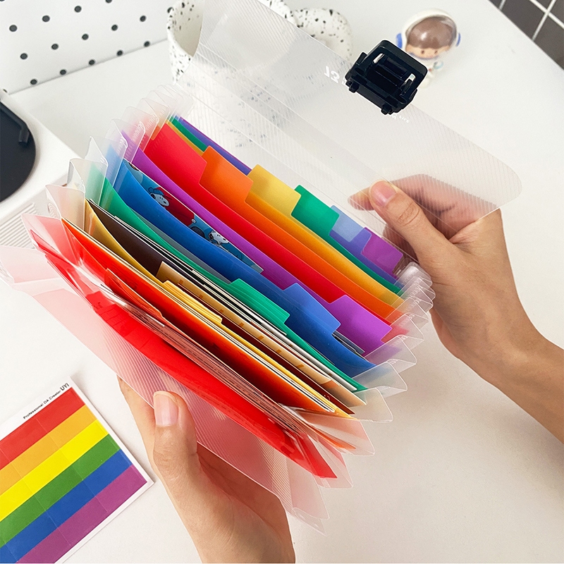 A6 ขยายกระเป๋าสตางค์ Rainbow แฟ้มโฟลเดอร์ Bill ใบเสร็จรับเงินแฟ้ม Sorting Organizer กระเป๋าเก็บโฟลเดอร์ Filing ผลิตภัณฑ์ 13 กริดกระเป๋าโฟลเดอร์