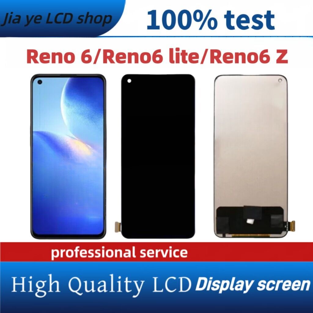 OLED/ TFT LCD สีดําสําหรับ Oppo Reno 6 Reno6 Lite Reno6 Z Reno 6 pro จอแสดงผล LCD หน้าจอสัมผัส
