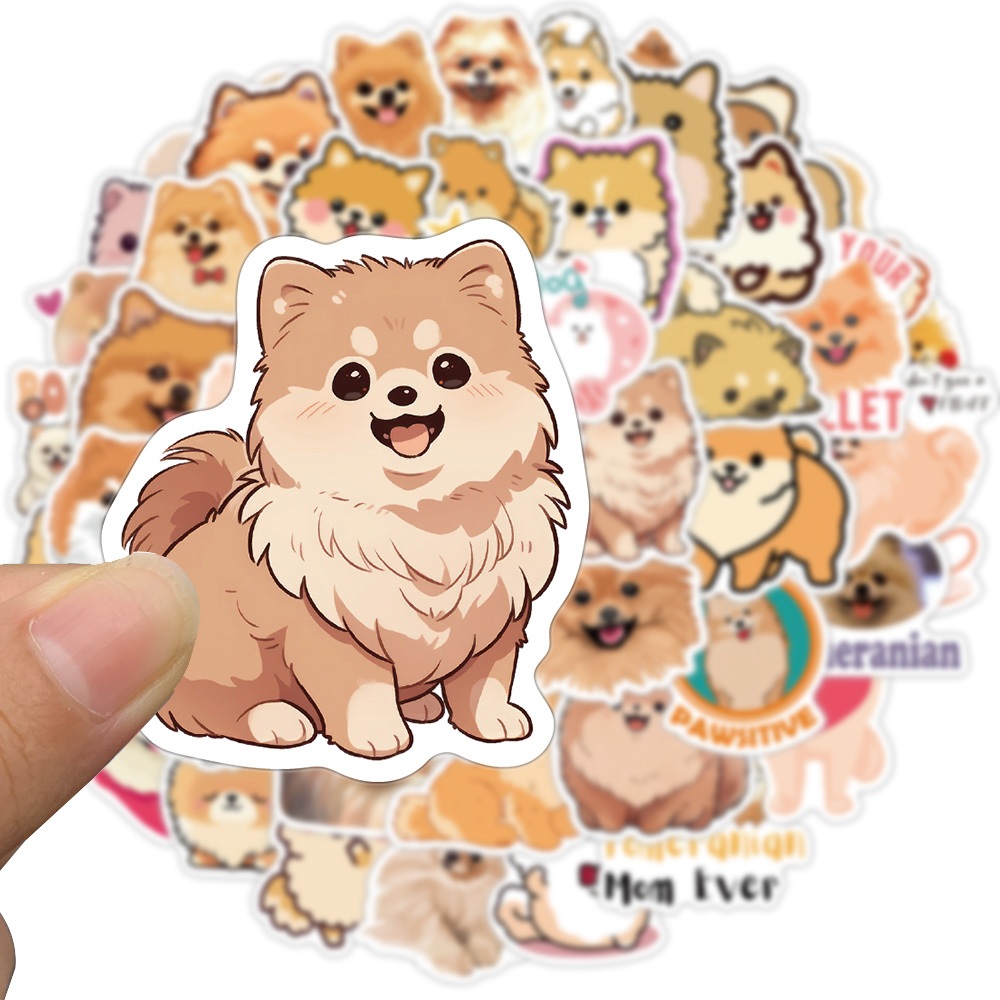 [สติ๊กเกอร์ขนาดใหญ่]50ชิ้นน่ารักปอมเมอเรเนียนสัตว์เลี้ยงสุนัขการ์ตูนสติ๊กเกอร์สําหรับไอแพดของเล่นกระเป๋าเดินทางแล็ปท็อปสเก็ตบอร์ดสติกเกอ