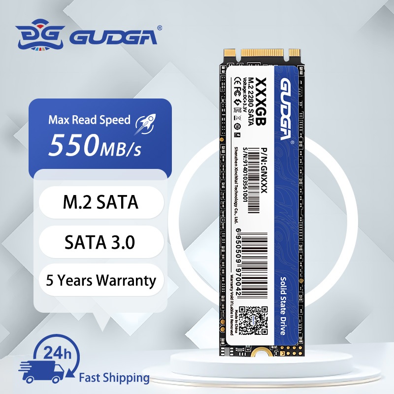 Gudga M.2 NGFF SATA3 SSD M2 SATA SSD 64GB 128GB 256GB 512GB ฮาร์ดไดรฟ์ภายในโซลิดสเตท HDD สําหรับเดสก์ท็อป พีซี แล็ปท็อป