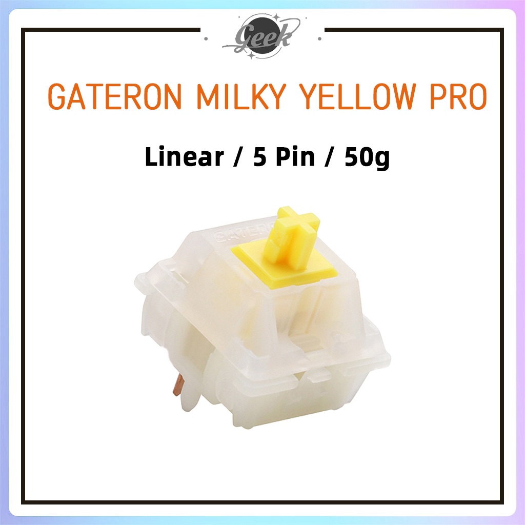 Gateron Milky Yellow PRO สวิตช์เชิงกล 5 PIN สําหรับคีย์บอร์ดเกมมิ่ง