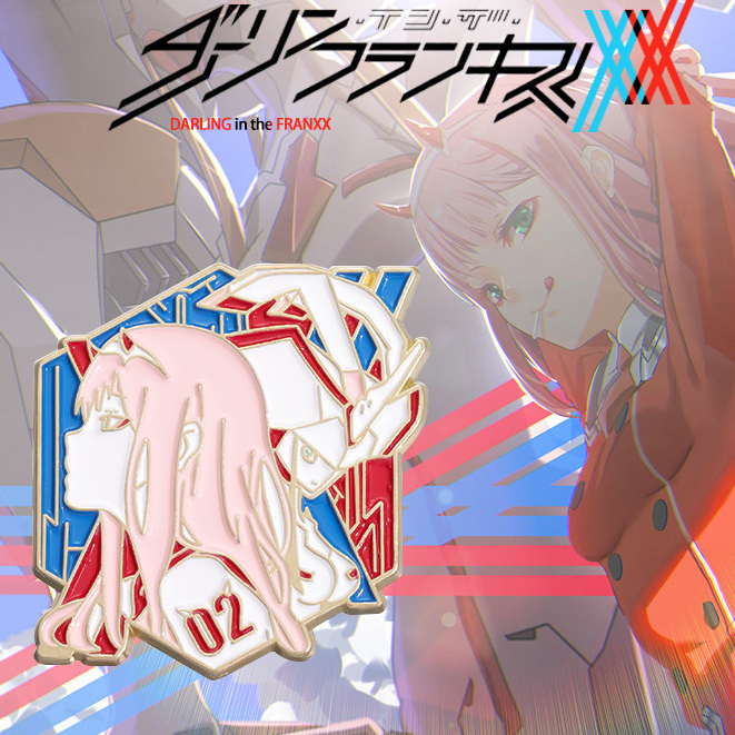 อะนิเมะ Darling ใน Franxx เข็มกลัด Pins Zero สอง Strelizia เข็มกลัดป้ายโลหะการ์ตูนอุปกรณ์เสริมของขวัญ Badge