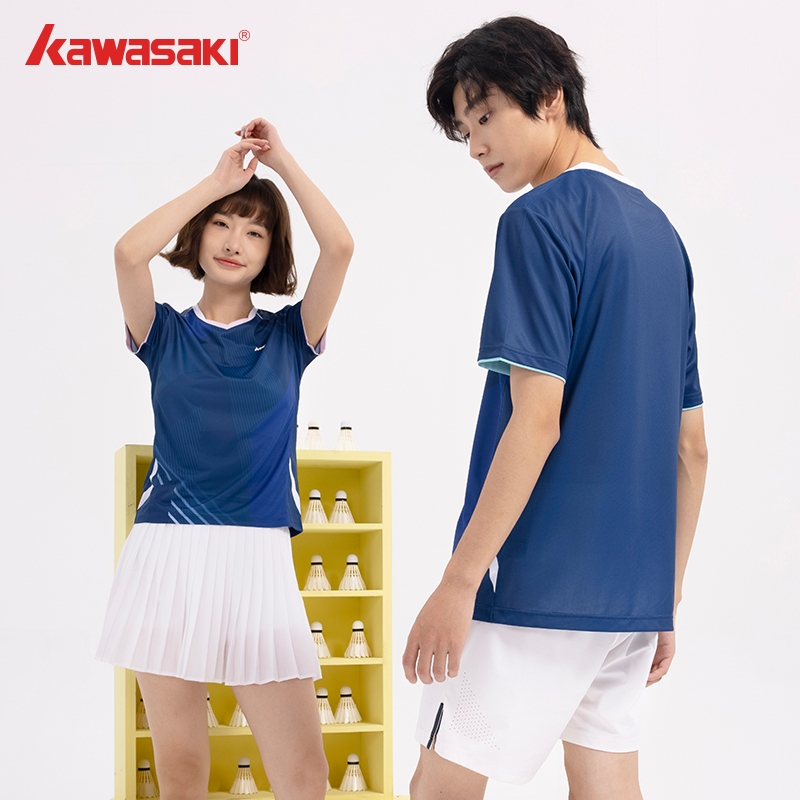 Kawasaki 2024 ใหม ่ แบดมินตันกีฬาเสื ้ อยืดK1C02-B1975 &K1C02-B2975ผู ้ ชายและผู ้ หญิงเหงื ่ อWickingแห ้ งเร ็ วBreathable Casualกีฬา