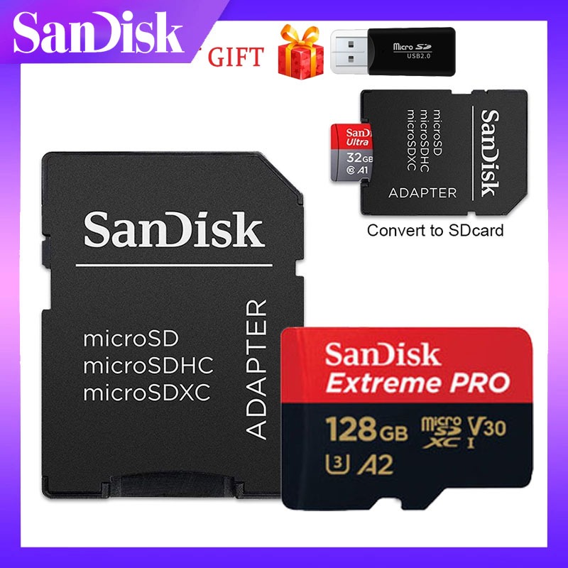 การ ์ ดหน ่ วยความจําแฟลช Sandi Extreme Pro 1TB, 512GB, 8GB, การ ์ ด Micro SD, A2, SDXC, 256GB, 64GB, 128GB, UHS-I, เหมาะสําหรับกล ้ อง/CCTV/Drone/Slr TF Card, U3, V30