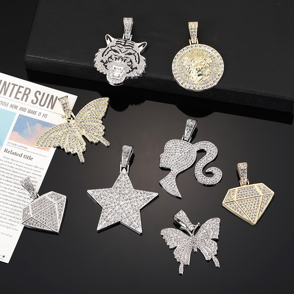 ใหม่ Hip Hop จี้เพชร US Dollar รอบการ์ด Hollow VINTAGE จี้สำหรับผู้ชาย Cool อุปกรณ์เสริม Jewelry