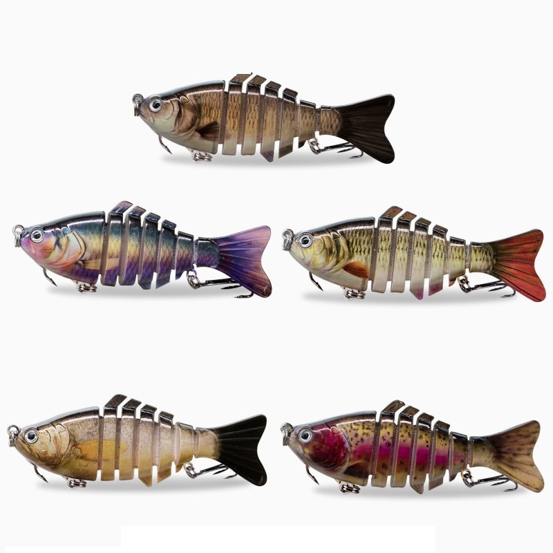 1 ชิ้นใหม่ Jointed Minnow Fishing Lure 7 ส่วน 10 ซม.15g Swimbait Bass Wobbler เหยื่อ Tackle