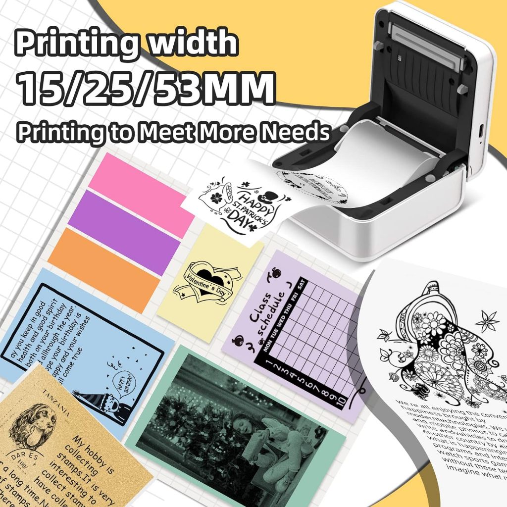 Phomemo M02S เครื่องปริ้นพกพา - 300DPI เครื่องพิมพ์สติ๊กเกอร์ พิมพ์ที่อยู่ รูปภาพ บาร์โค้ด ฉลาก