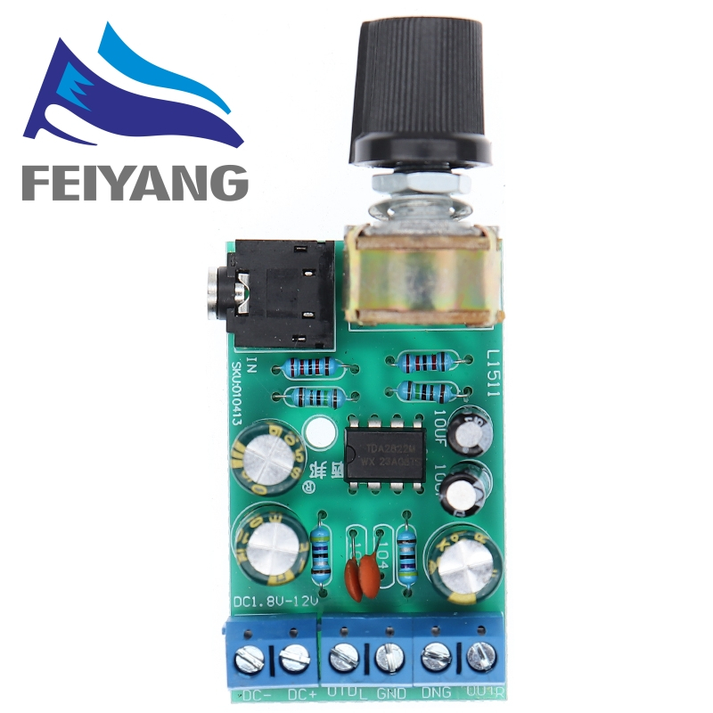Tda2822 TDA2822M เครื ่ องขยายเสียง DC 1.8-12V 2.0 ช ่ องสเตอริโอ Mini AUX เครื ่ องขยายเสียงโมดูล AMP