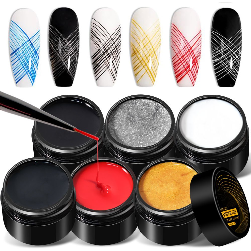 Limegirl Spider Gel Colorful Pull Line Thick Elastic Nail Polish Art Soak Off 5ml
