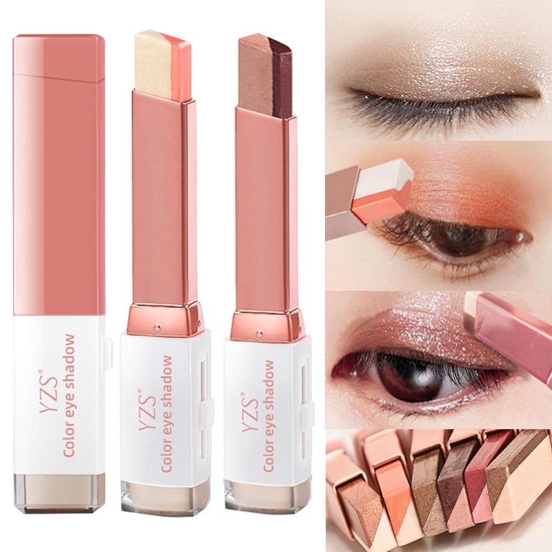 Yzs Gradient Two-tone Eyeshadow Stick กันน ้ ํา Sweatproof Colourpop อายแชโดว ์ แต ่ งหน ้ าอายแชโดว
