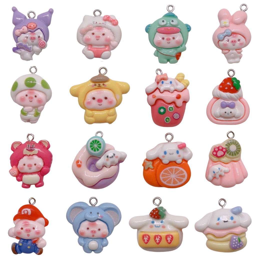 1pcs เรซิ ่ นการ ์ ตูนหมู Charms รูปร ่ าง Charms จี ้ ลูกปัด DIY เครื ่ องประดับอุปกรณ ์ เสริม