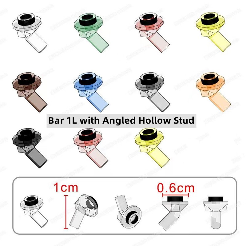 10pcs Bar 1L มุม Hollow Stud ใช้งานร่วมกับ 6578 Building Block MOC ของเล่นเด็กประกอบของเล่น