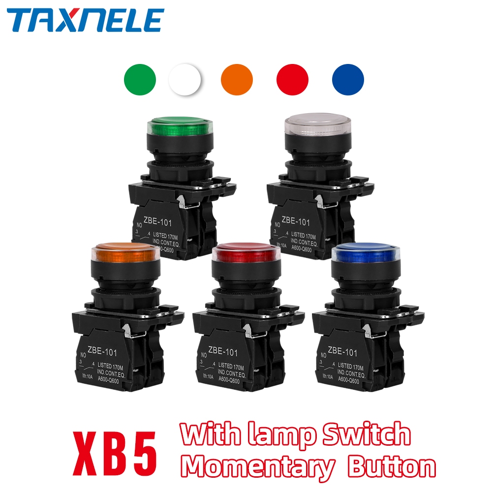 สวิตช ์ ปุ ่ มกดเรืองแสงกันน ้ ํา 22 มม . สวิตช ์ ชั ่ วขณะพร ้ อมไฟ LED NB5 XB5 AW33B1C