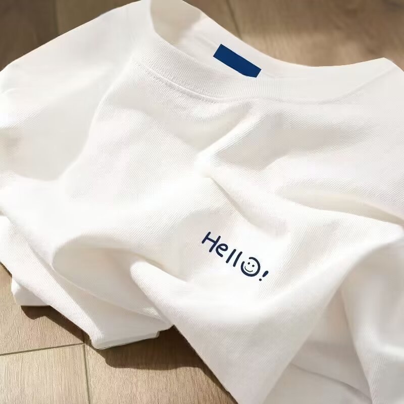 （ขนาด M-8XL）COD✨ในสต็อก เสื้อยืดแขนสั้น แขนห้าส่วน พิมพ์ลายหน้ายิ้ม ทรงหลวม สไตล์ฮ่องกง สตรีท ฮิปฮอป โอเวอร์ไซซ์ สําหรับผู้ชาย เสื้อยืดผู้ชายไซส์ใหญ่