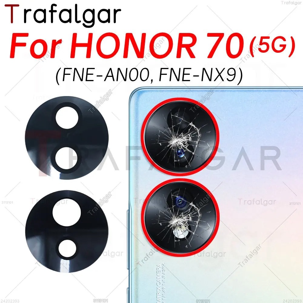 กล ้ องหลังด ้ านหลังเลนส ์ แก ้ วสําหรับ Honor 70 5G FNE-NX9 เปลี ่ ยนพร ้ อมสติกเกอร ์ กาว