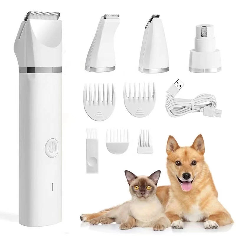 4in1 กรรไกรตัดขนสัตว์เลี้ยง การชาร์จ USB ที่ตัดขนแมว ที่ตัดขนหมา อเนกประสงค์ dog clipper