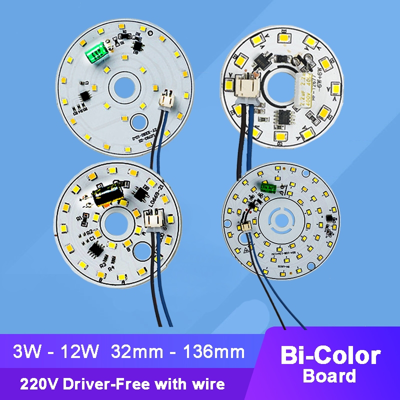 2 ชิ ้ น AC 220V ไดร ์ เวอร ์ ฟรี 3 สี Tri-สีโคมไฟ Light Board รอบแหล ่ งกําเนิดแสง
