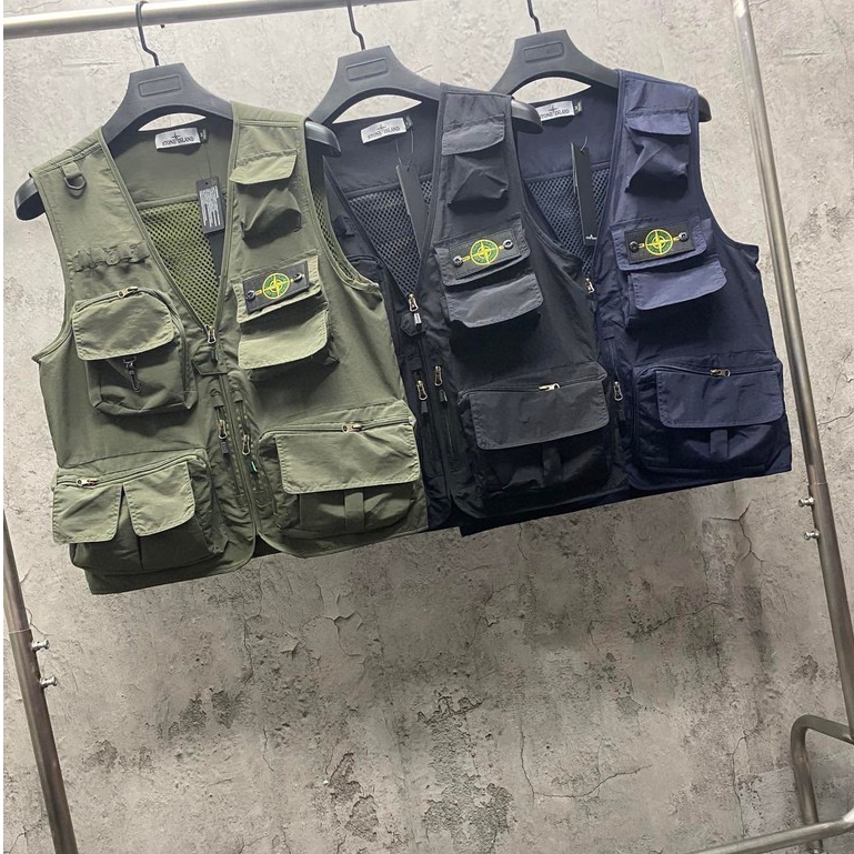 ST0NE lSL@ND Workwear เสื ้ อกั ๊ กยุทธวิธีหลายกระเป ๋ า