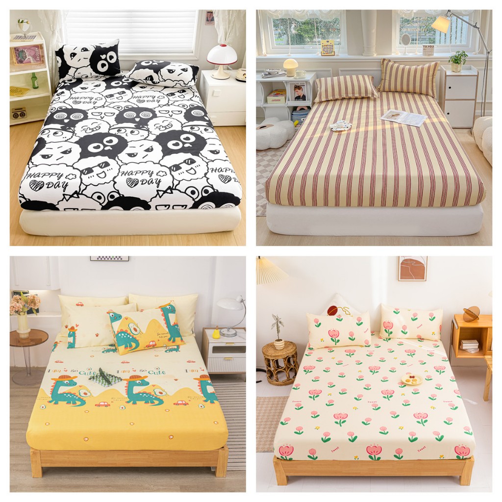 ผ้าปูที่นอน ชุดผ้าปูที่นอน ผ้าปูที่นอนสีพื้น ผ้านิ่มลื่น ล้างทำความสะอาดได้ ระบายอากาศ กันไรฝุ่น พร้อมส่ง 3.5ฟุต/5ฟุต/6ฟุต ผ้าปูที่นอนสีพื้น ชุดผ้าปูที่นอน พร้อมส่ง