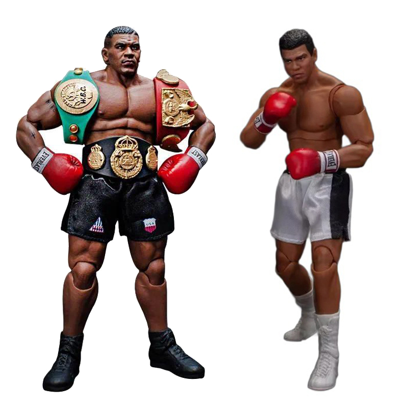 โมเดลฟิกเกอร์ รูปนักมวย Champion Mike Tyson Final Round Mike Tyson & Muhammad Ali สามหัวแกะสลัก ของเล่นสะสม สําหรับเด็ก 18 ซม