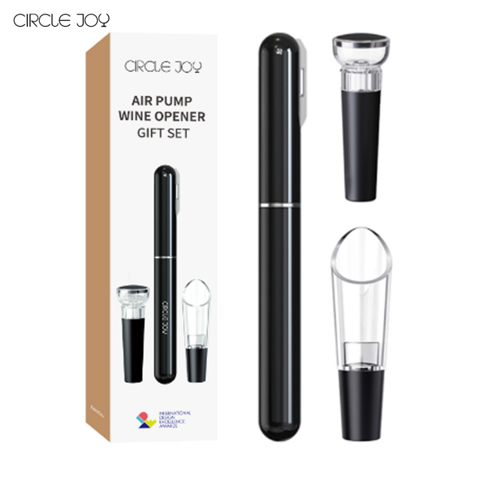 วงกลม Joy ปั๊มลมที่เปิดขวดไวน์ชุดปลอดภัยสแตนเลสแบบพกพา Pin Cork Remover ความดันอากาศ Corkscrew เครื่องมือห้องครัวบาร์อุปกรณ์เสริม