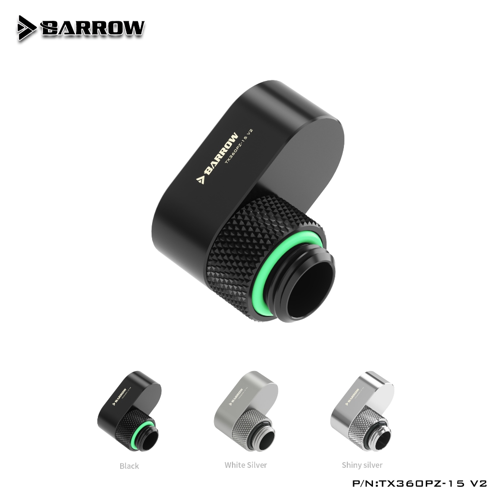 Barrow TX360PZ-15 / TX360PZ-15P, 360° อะแดปเตอร์หมุนออฟเซ็ท G1/4 นิ้ว 15 มม. ตัวผู้ เป็นตัวเมีย