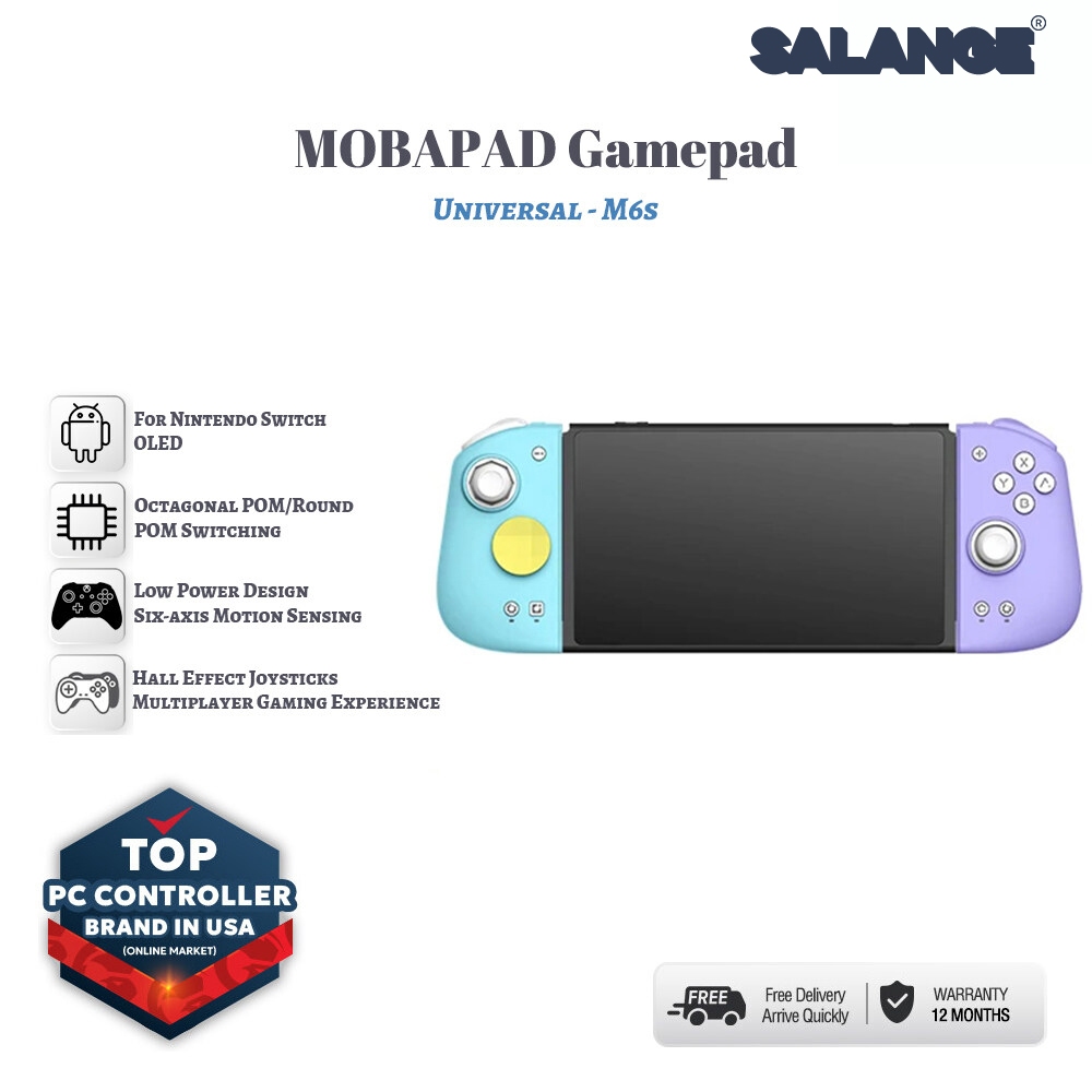 Salange MOBAPAD M6s/M6HD คอนโทรลเลอร์เกมไร้สาย Pro จอยสติ๊กเกมแพดพร้อม NFC/Turbo/6 แกน Gyro Joy Pad,