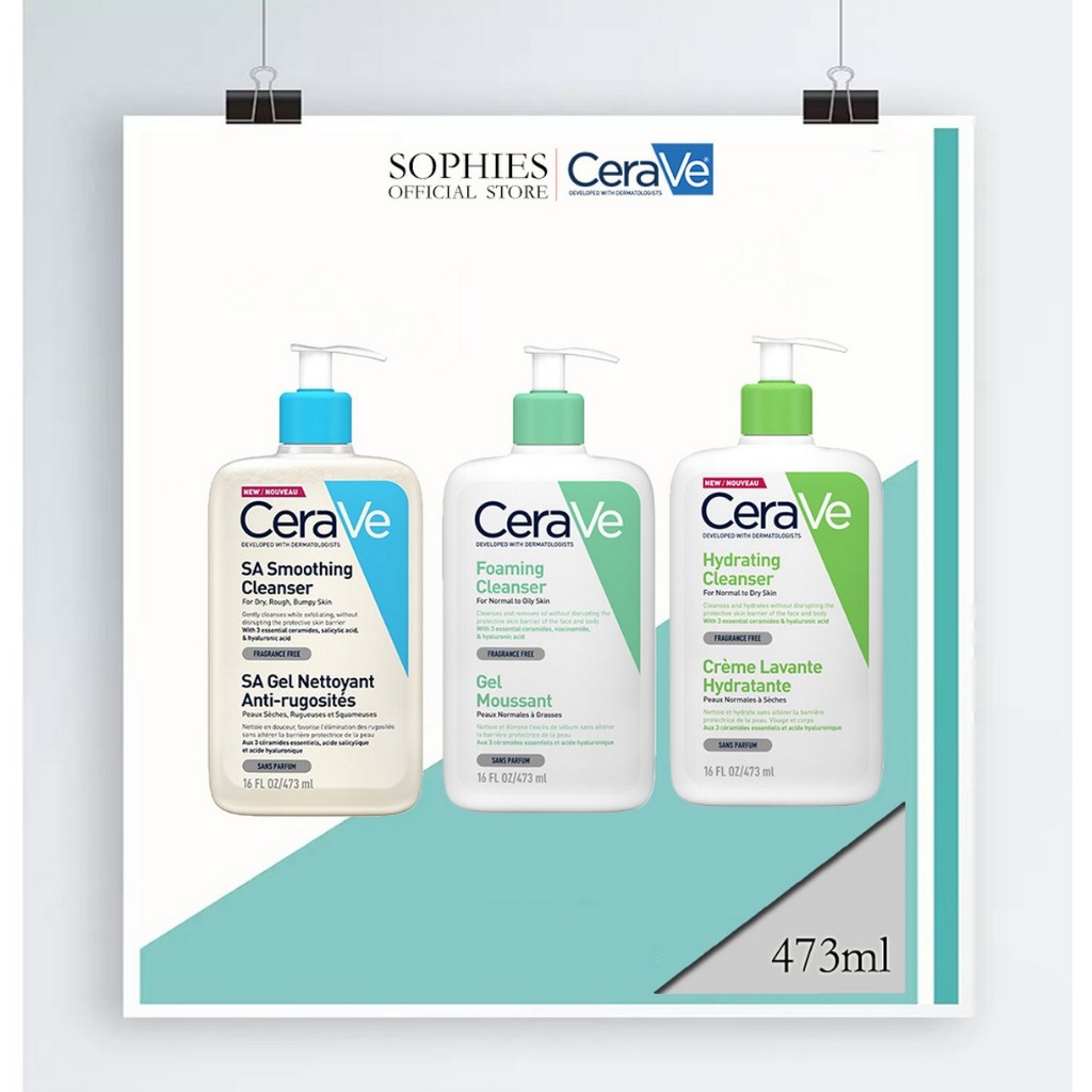 Cerave SA Smoothing/Foaming/Hydrating Cleanser 473ml/236ml