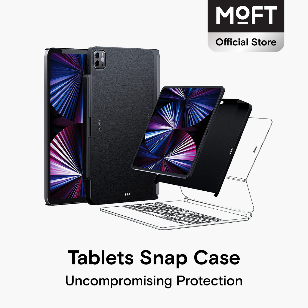 MOFT Snap Case พร้อมที่ใส่ดินสอ ใช้ได้กับ iPad Air 4 &amp; 5 / iPad Pro 11" 1 &amp; 2 &amp; 3 / iPad Pro 12.9" 5 พร้อมที่ใส่ดินสอ Magic Keyboard Compatible เป็นมิตรกับแม่เหล็ก เชื่อมต่อกับขาตั้ง Snap อเนกประสงค์ MD014