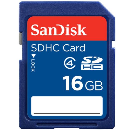 การ ์ ดหน ่ วยความจําแฟลช SanDisk 16GB Class 4 SDHC