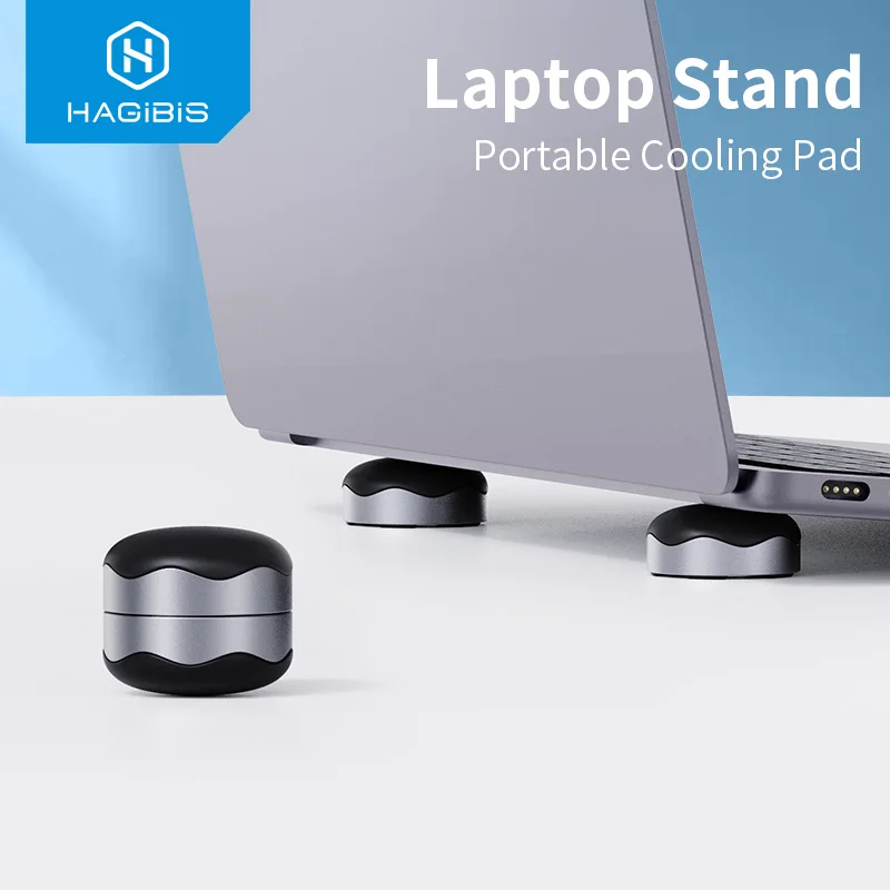 Hagibis ขาตั้งแล็ปท็อปแม่เหล็กแบบพกพา Cooling Pad สําหรับแล็ปท็อป MacBook Cool Ball การกระจายความร้อน Skidproof Pad Cooler ขาตั้ง