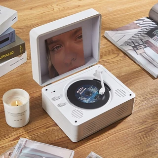 Middix CD/DVD Player พร้อมลําโพงสําหรับ Kpop Retro บลูทูธสเตอริโอเครื่องเล่นเพลงแบบพกพาแบตเตอรี่ในตัว AUX อินพุต/เอาต์พุต